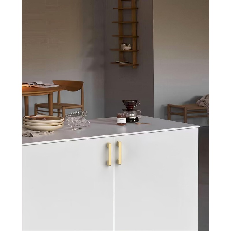 KNOKLOCK 10 Pack 3.75 Inch(96mm) Kitchen Cabinet Handles Brushed Gold