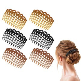 dinghaole 6 Pcs French Hair Side Combs, French Side combs hair Accessories For Women, Hairs Combs Slides Hair Clips Accessories for Women Bridal Wedding Veil Girls Thick and Fine Hairs