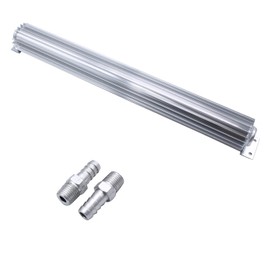 24" Universal Finned Aluminum Dual Pass Transmission Cooler Silver
