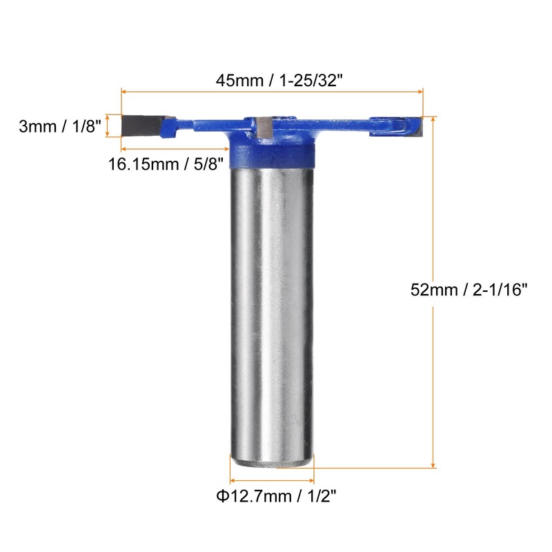 HARFINGTON T Slot Cutter Rabbet Router Bit 1/2" Shank 1-25/32"