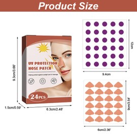 UV Nose Protection, Sun Protection Nose Patch, Outdoor Nose Patch, Sun Stickers, for Summer, Outdoor, Breathable, Comfortable, Refreshing UV Protection (24 Pieces Nose Patch/UVV Stickers 30 Pieces)