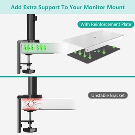 Computer Monitor Arm Clamp, C Bracket Clamp, Steel Reinforcement, Compatible with Most Monitor Mount Stand Grommet C Clamp Installation (CGRP-W), White by WALI