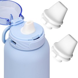 PEUTIER 2pcs Bite Valve Replacement for Ello Cooper 32oz Stainless Steel Water Bottle, Water Bottle Mouthpiece, Silicone Free BPA Cap Lid Spout for Ello Cooper 18/22/40oz Accessories Parts (White)