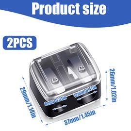NHQZ Pack of 2 Pencil Sharpener, Thick and Thin Pens for Eyebrow Pencil, Pencil Sharpener, Sharpener with Container, Makeup Sharpener, Cosmetic Sharpener, A