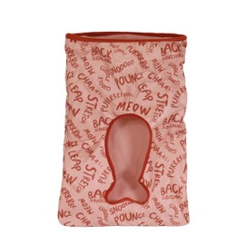 Rosewood Battersea Peek-A-Boo Crinkle Sack Cat Toy, Cat Tunnel Sack, Pink, Battersea Print Textured Cat Sack Toy, 34cm x 23cm x 50cm