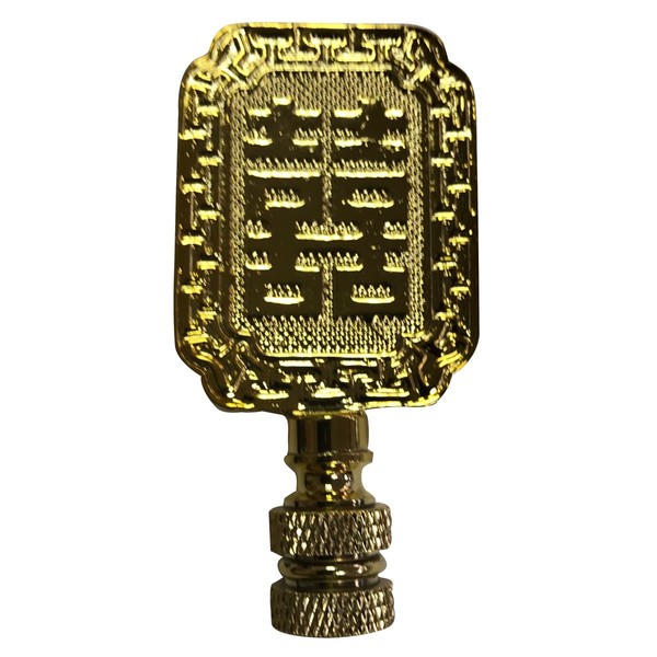 Royal Designs Chinese Joy Symbol 2.75" Lamp Finial for Lamp Shade, Polished Brass
