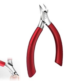 Nail Clippers, Straight Blade for Ingrown Toenails and Fingernails, Stainless Steel and Sharp Tip Corner Pliers, Foot Care, Nail Scissors for Strong Toenails for Adults, Seniors, Men, Women, Red