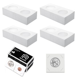 MUDOR 200 Pack Upgraded Premium Coin Flips for Quarter, Cardboard Coin Holder, Mylar Coin Flips 2x2, Paper Coin Holders