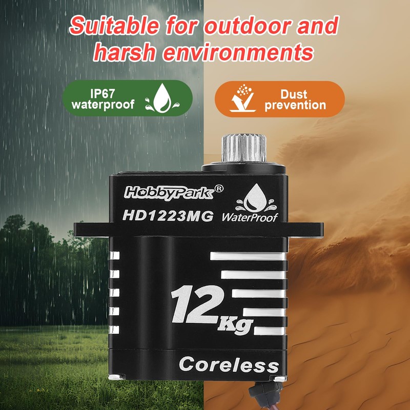 HobbyPark Waterproof 12kg High Torque RC Micro Servo Coreless Motor