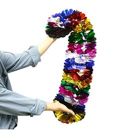 Doowops Magic Flower Silver/Metallic Flower Garland, Compressed Paper Flowers, Appearing Stage Magic Tool, Magic Tool (Large)