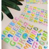 6 Packs 3D Fluorescent Alphabet Number Stickers Neon Letter Stickers