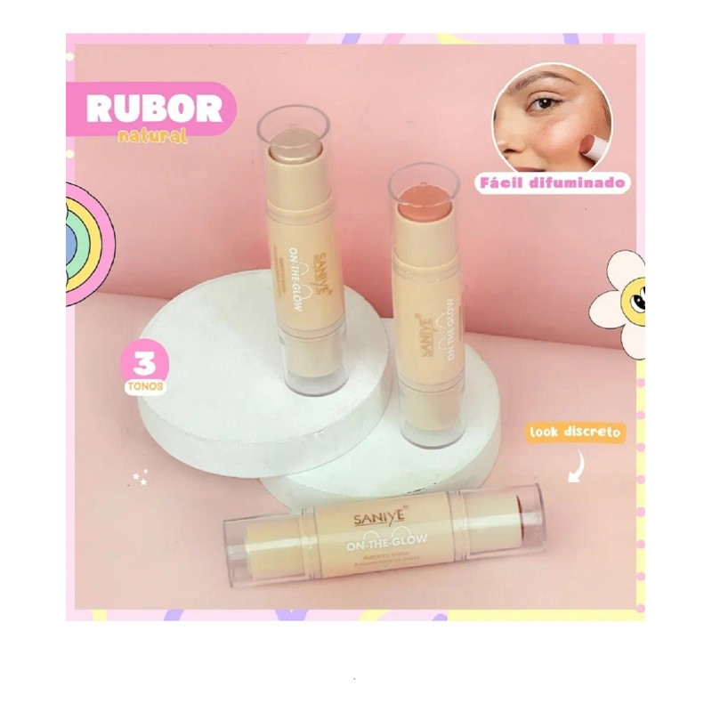 Rubor + Iluminador En Barra Resaltador Facial Varios Tonos