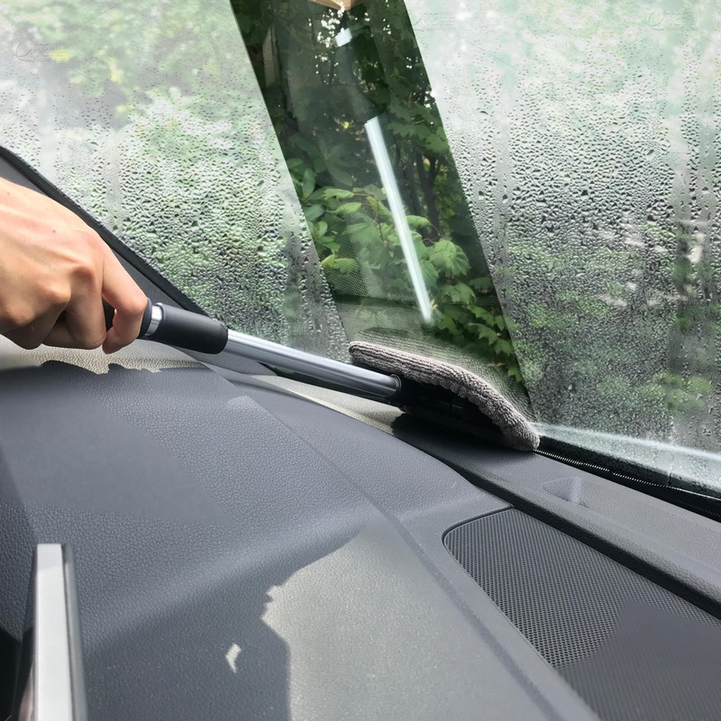 Polyte Pivoting Windshield Glass Cleaning Tool Extendable Aluminum Handle w/3