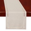 Grelucgo Handmade Hemstitched Polyester Rectangle Table Runners,Beige 14x72 inch