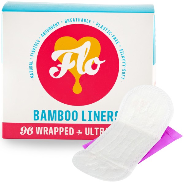 FLO FLO Organic Bamboo Panty Liners for Women - Leak-Proof,