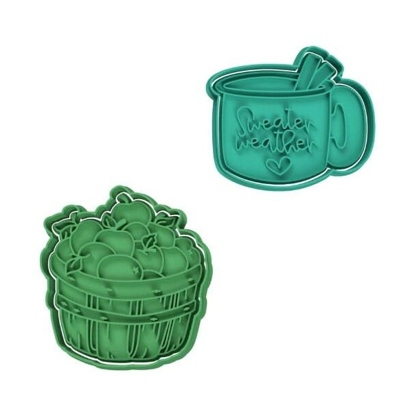 Apple Cider and Apple Basket Cookie Cutter & Stamp