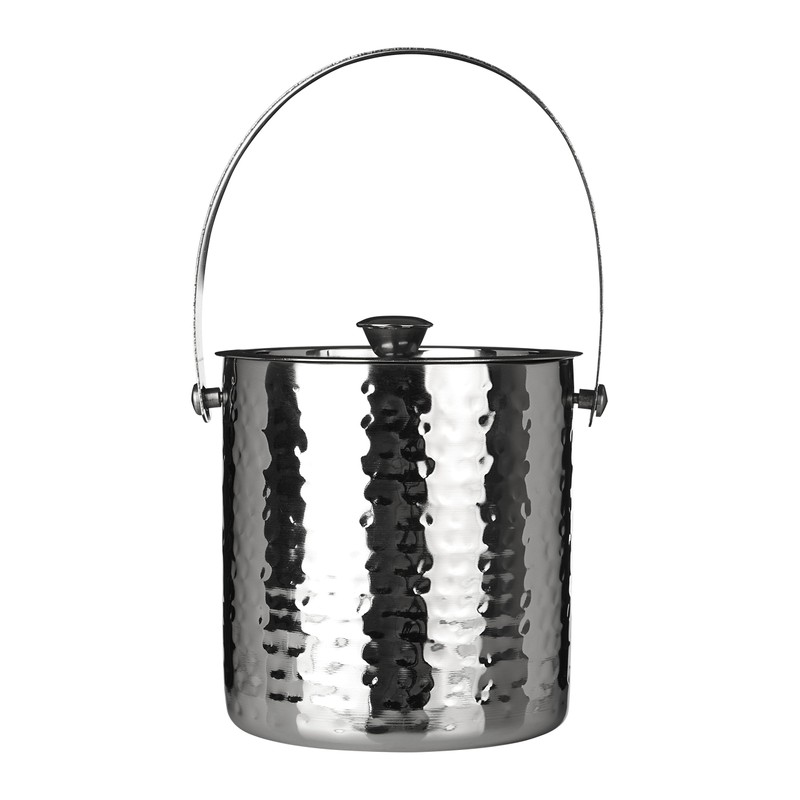 Premier Housewares 508910 Ice Bucket - Hammered Stainless Steel H14