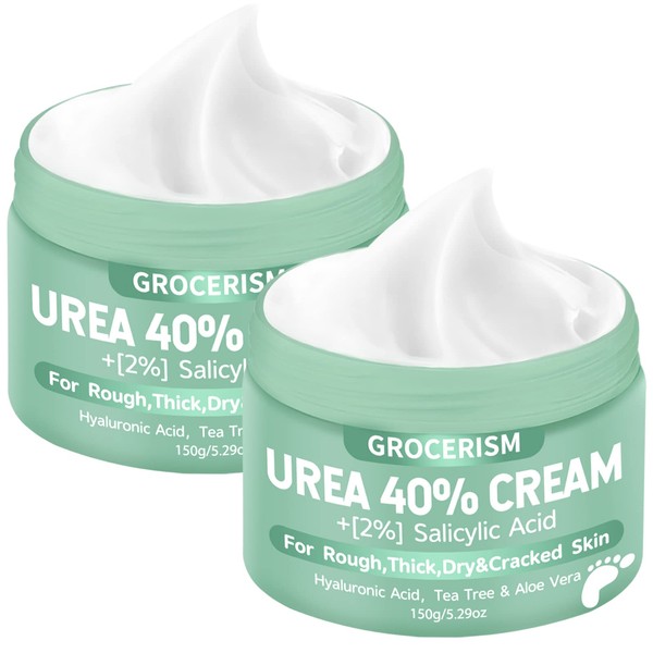 2 Packs Urea Cream 40% 150 g Callus Remover Foot Cream, Hand Cream, Body Lotion with Hyaluronic Acid, Tea Tree and Aloe Vera for Deep Moisture, Callus Remover and Softening