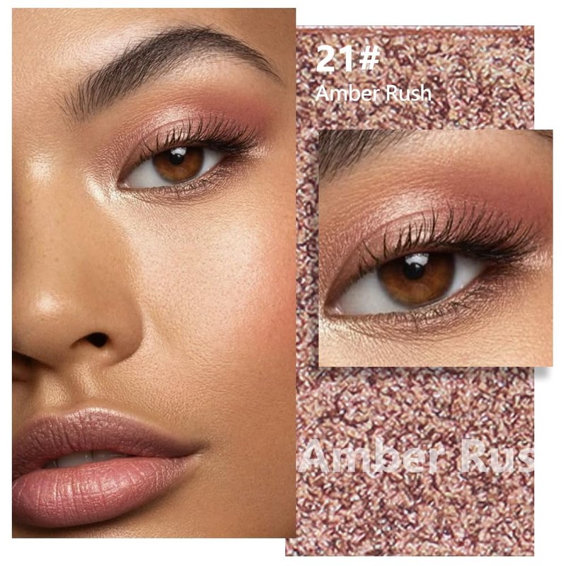 Kaely Pressed Single Eyeshadow Makeup, Amber Rush Shimmer Highly Pigmented