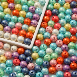 BERMRO - abalorio acrílicas de 10 mm, 400 abalorio de color Ab, abalorio acrílicas de colores surtidos, abalorio redondas de burbujas para hacer manualidades, joyas, collares (color macaron)