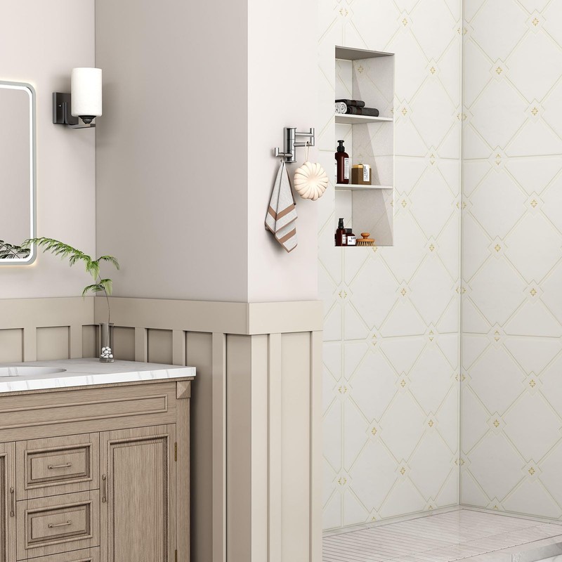 Angle Simple Swivel Towel Hook 3 Arms, SUS304 Stainless Steel