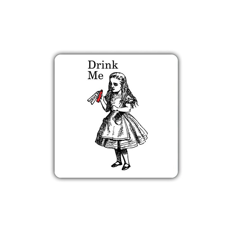 British Library Alice in Wonderland Wooden Coaster with Alice Drink