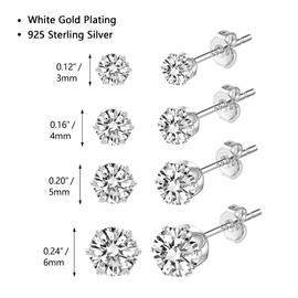 Alexcraft Stud Earrings 925 Silver Earrings Set for Women Multiple Hypoallergenic Cartilage Small Sleeper Cartilage Stud Set
