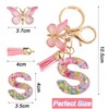 mohito Keyring Letter Keyring with Initial Letters Pink Butterfly Key