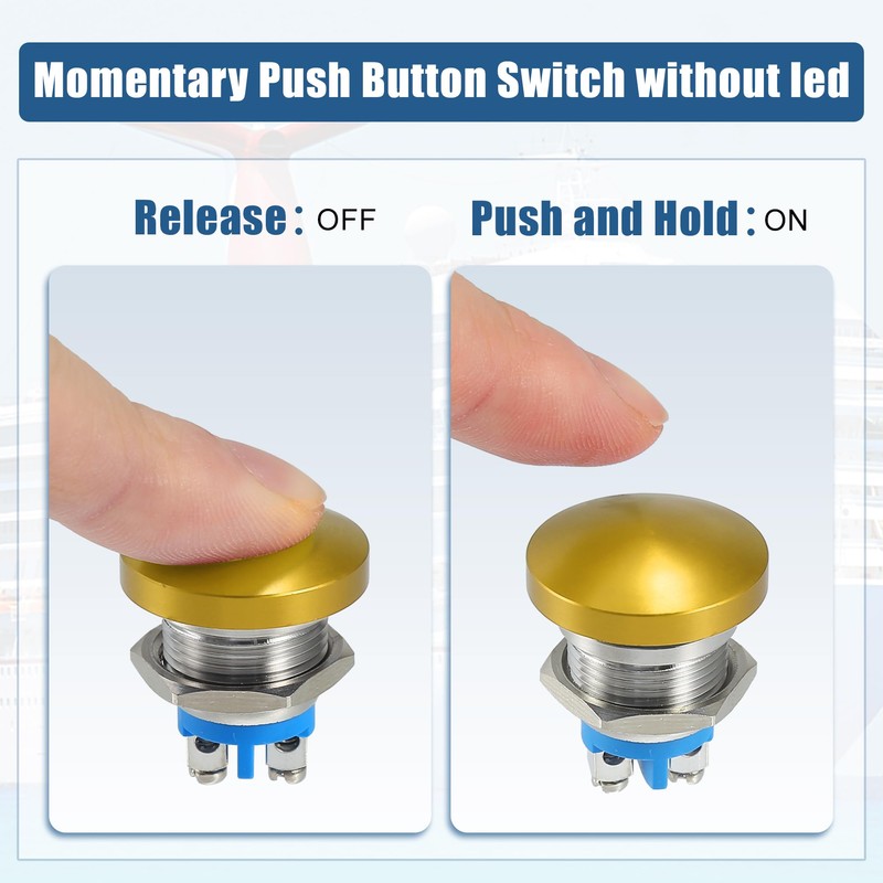 QUARKZMAN Momentary Push Button Switch 16 mm Push Button Metal