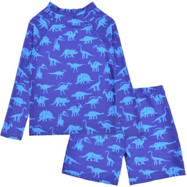 PASHOP Boys Swimsuit Rash Guard Boys' Swimwear Dinosaur Swimming Suits Bathing Suit for Toddler Boys Swim Trunk (US, Age, 3 Years, 4 Years, Dinosaur a)