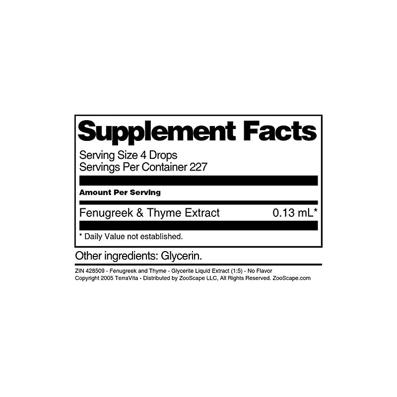 Fenugreek and Thyme - Glycerite Liquid Extract (1:5) - No