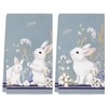 Siilues Easter Kitchen Towels, Blue Floral Bunny Happy Easter Dish