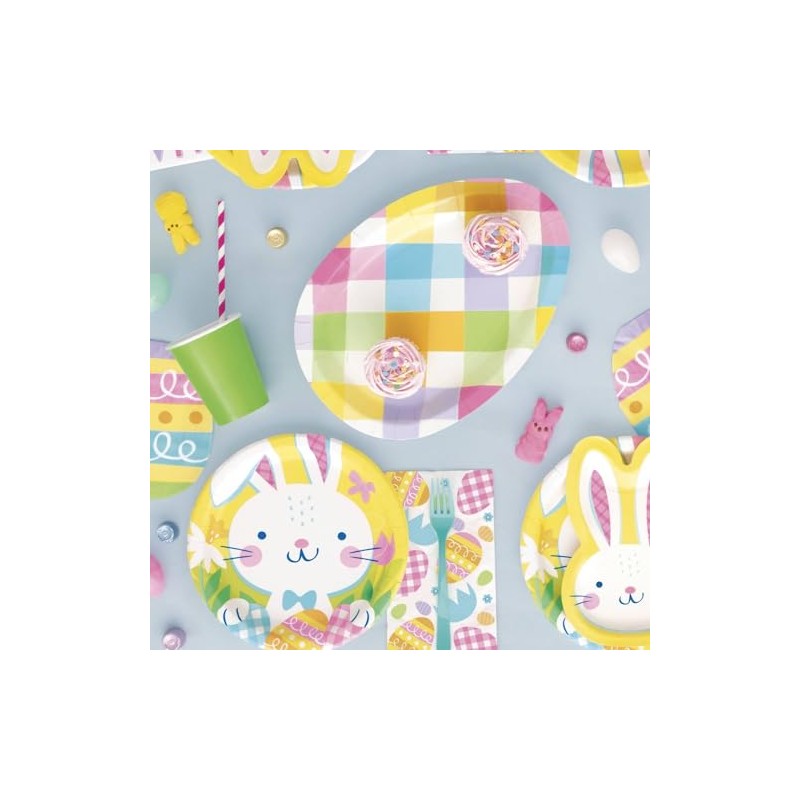 Unique Industries Eggstraordinary Round Easter Disposable Paper Dinner Plates -