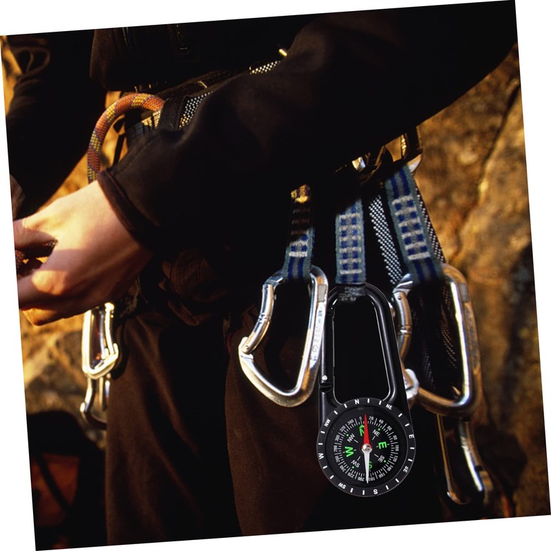 NOLITOY Compass Climbing Carabiner Clip Hook with Compass Outdoor Navigation