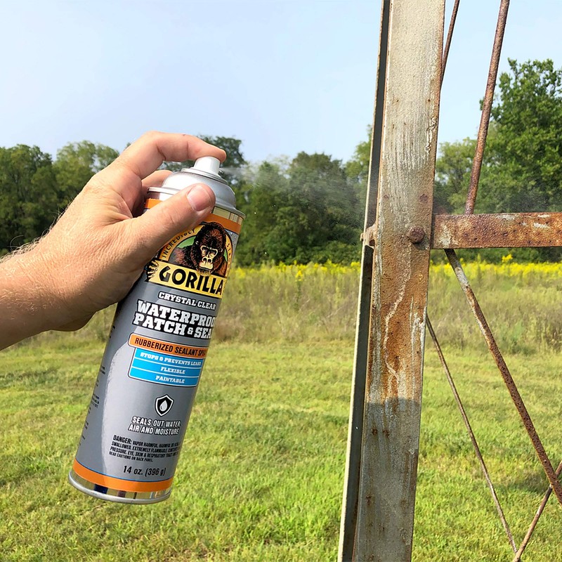 Gorilla Waterproof Patch & Seal Rubberized Sealant Spray, Crystal Clear,