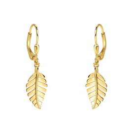 SOFIA MILANI - Women's Earrings 925 Silver - Earrings as Leaf, Yellow Gold, No Gemstone