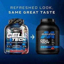 Suplemento en polvo MuscleTech Cell-tech intra treino Creatina sabor ponche de frutas x 2.72kg