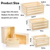 Youeon Set of 3 Rustic Wooden Nesting Crates with Handles,