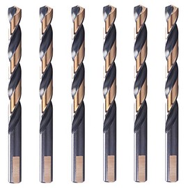 6 PCS,31/64", Black and Gold Drill Bits