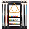 Billmart Pool Stick Holder Wall Mount, 8 Cues Solid Wood