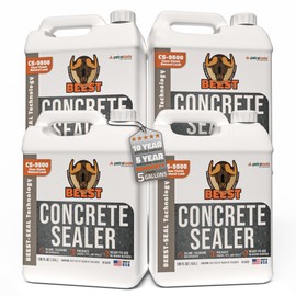 Concrete Sealer 9500 Ready to Use, 1 Gallon Covers up to 150-400 sq ft (Single Coat)| Penetrating Paver Sealer, Salt & Water Repellent| DOT Approved Silane/Siloxane for Stone, Patio, Driveway, 4 Pack