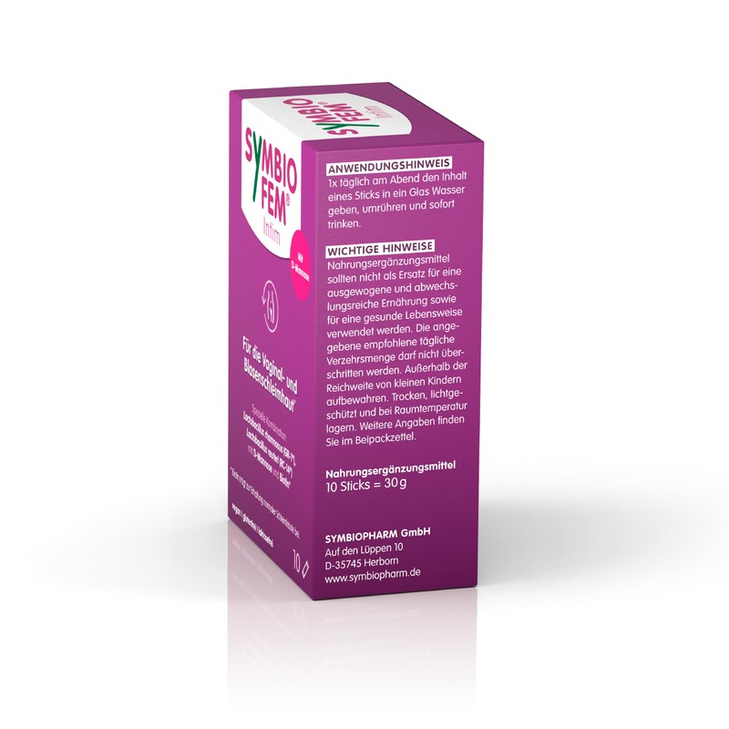 Symbiofem Intim, 10 Bags: Lactic Acid Bacteria with D-Mannose and
