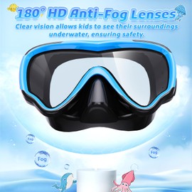 VegoVia Kids Swim Goggles with Nose Cover 6-14, Kids Pool Goggles for Swimming 8-14 4-7 Girls Boys Youth 8-12, Anti Fog No Leak UV Protection HD Clear Swim Glasses Underwater Diving Mask Wide View