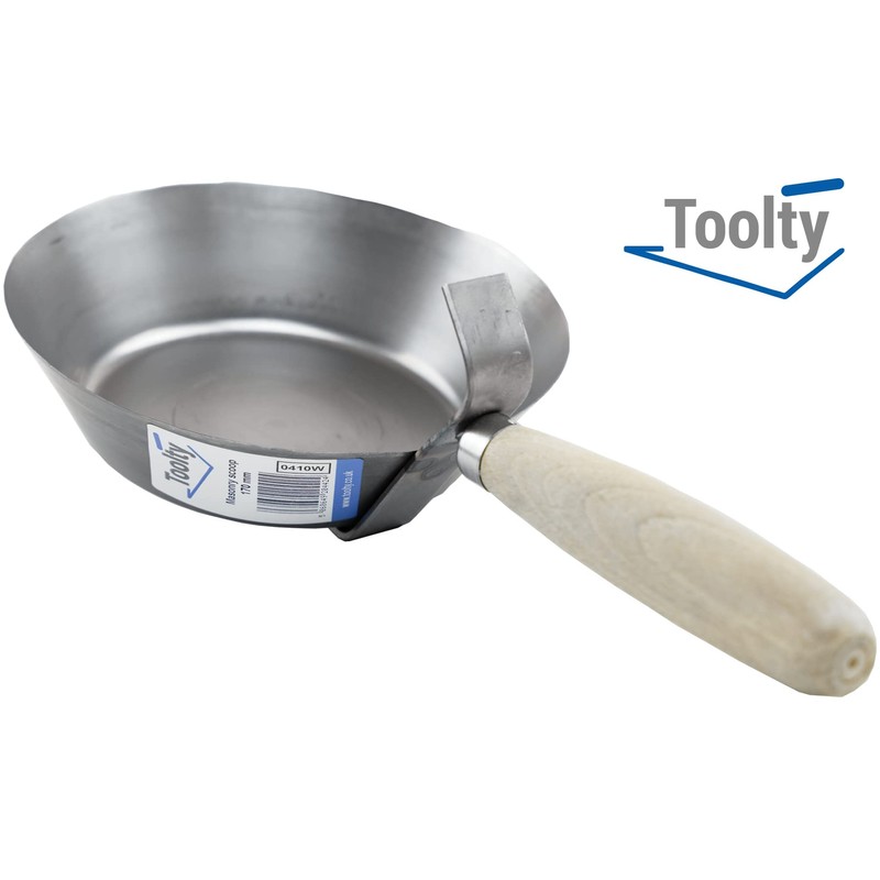 Toolty Masonry Scoop, Construction Pan - 185mm (7.28") - Wooden