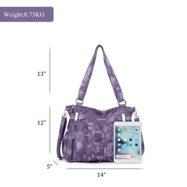 Angel Barcelo Womens Fashion Handbags Purse Shoulder Bags Tote Bags Ladies Girls Designer Satchel Bags (Stylish Purple)