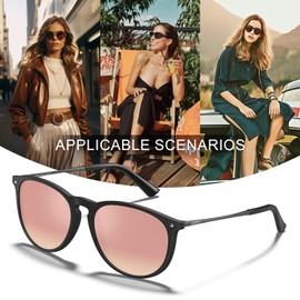 Carfia Vintage Polarized Sunglasses for Women UV400 Protection Classic Designer Style CA5100