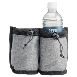 Smooth Trip Luggage Cup Holder - Dual Cup Holder for Suitcases with Hidden Zippered and Slip Pocket - Travel Cup Holder for Luggage Slips Over Telescoping Carry On Luggage Handle