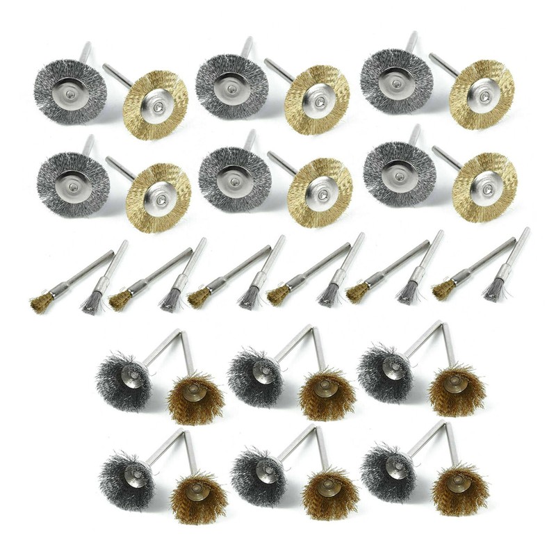 36Pcs Wire Wheel Brush Set Stainless Steel Brushes Kit for