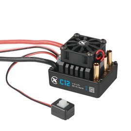 XC C12 Sensorless Electric Brushless Motor Controller for RC Car, 2-3S Lipo,60A Continuous Current,4-6A、6.0/7.4V BEC,Applicable to 1/12 ON Road & Off Roads