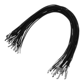 30Pcs Elastic Cord with Metal Ends, 29 CM Black Elastic Barbed Cord Stretch Round String Mask Lanyard Loop Craft Rope Extender Strap for DIY Craft, Book Binding, Party Hats, Menu Hanging